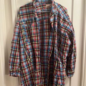 Urban Outfitters Bryce Check Button Down Multicolor Shirt